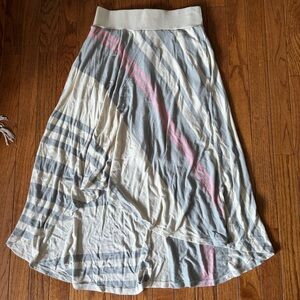 ANTHRO X BORDEAX HIGH LOW STRIPED MIDI SKIRT